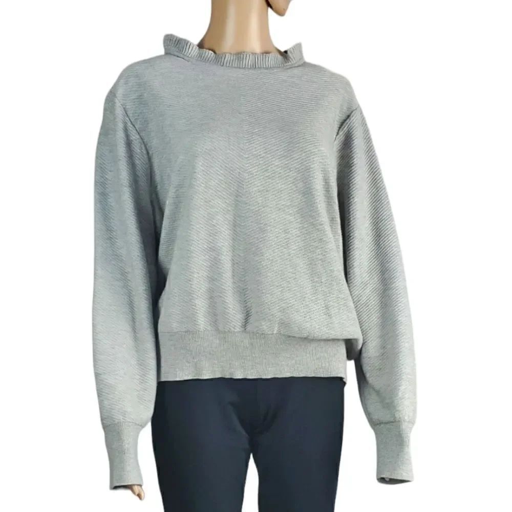 J.Crew Gray Ribbed Merino Ribbed  Sweater, XXL